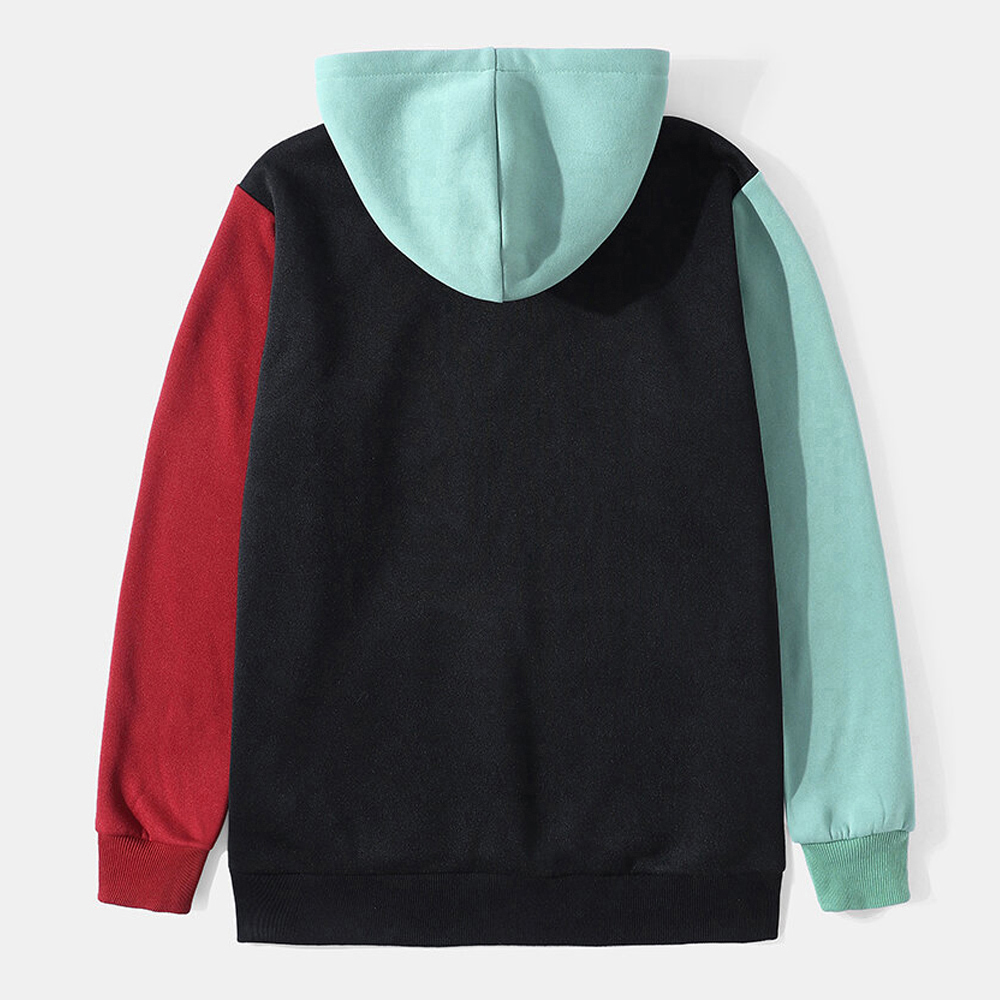 Fashion High Quality Custom Cotton Splicing Men Hoodies