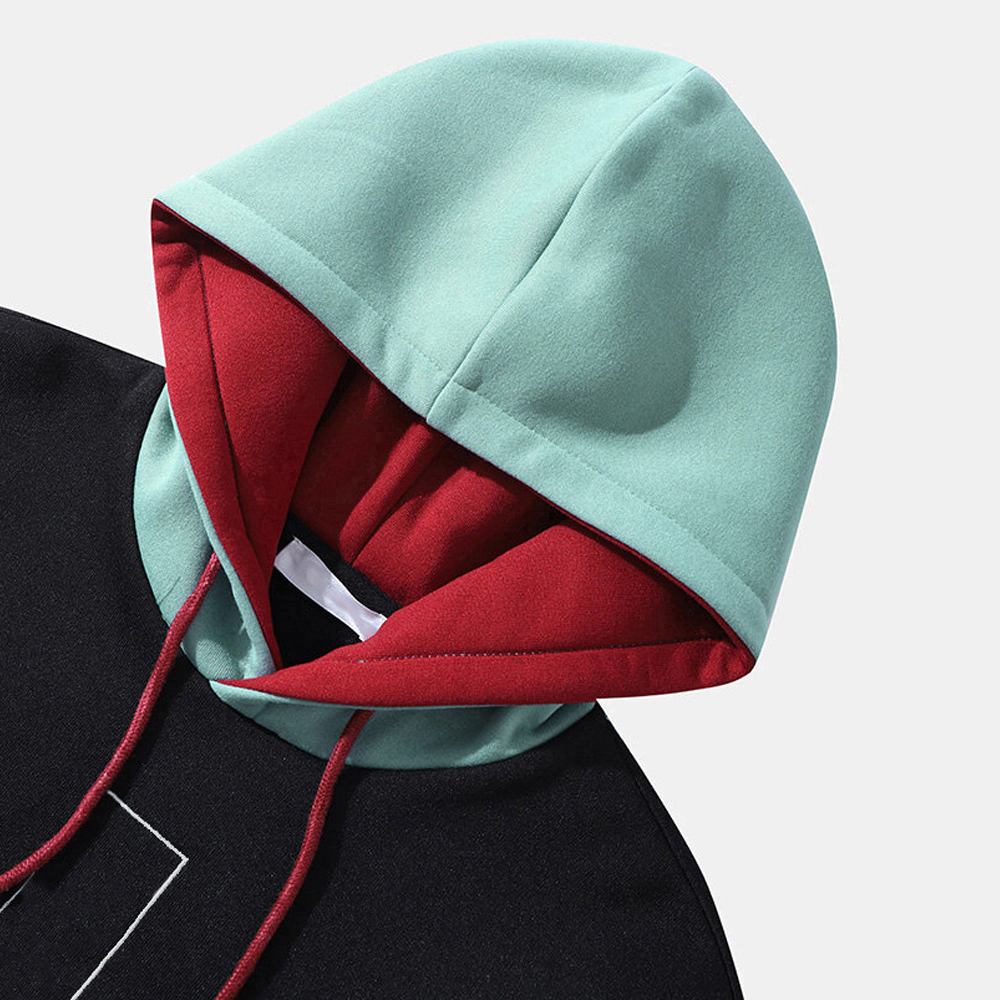 Fashion High Quality Custom Cotton Splicing Men Hoodies